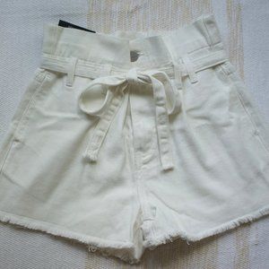 White high-waisted shorts